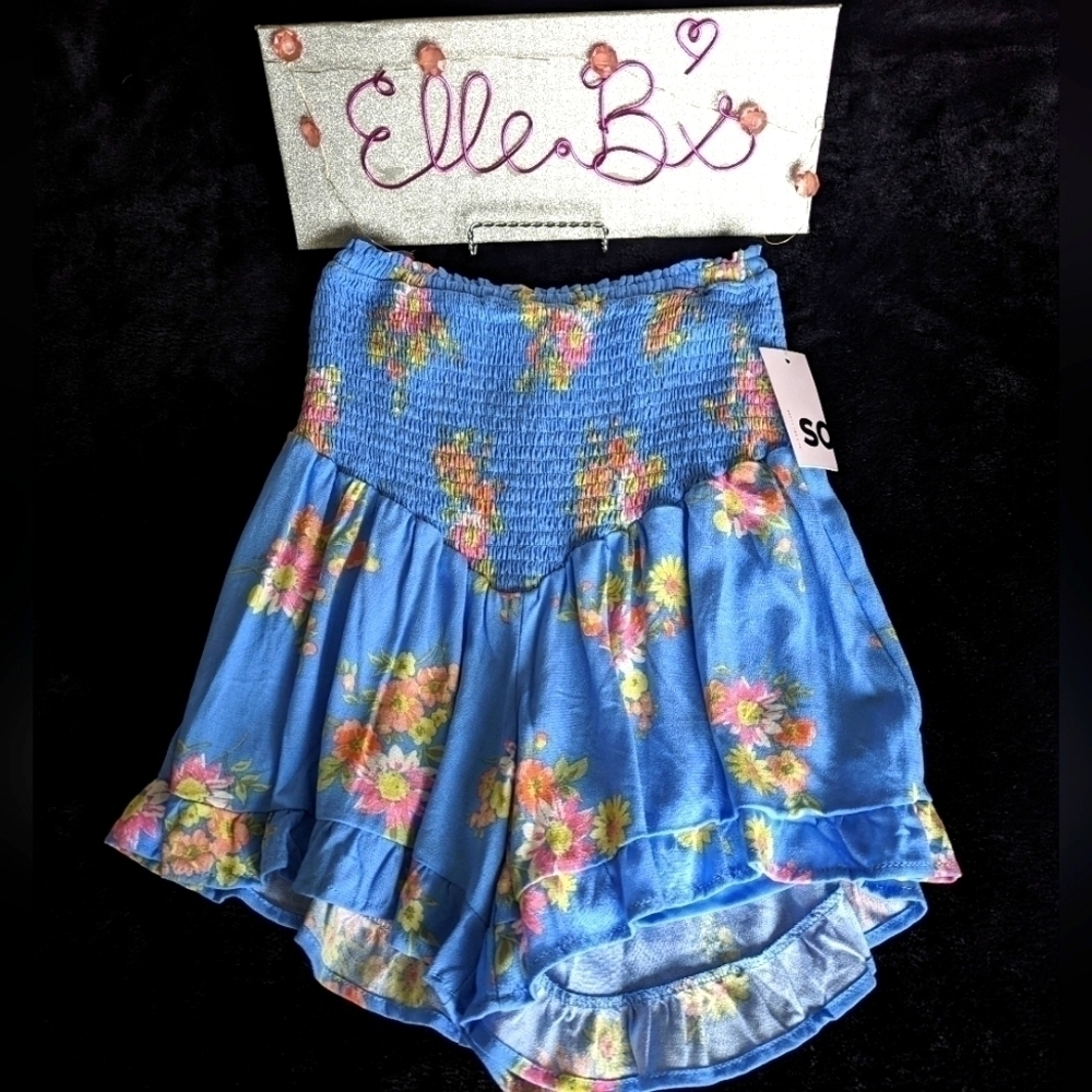 SO Blue Floral Dress Short
